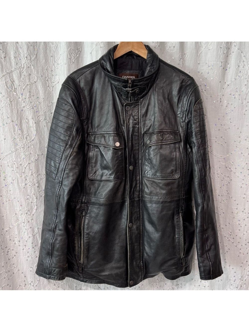 Vintage 90s Danier Leather Moto-Style Jacket – Thinsulate Lined – Size L